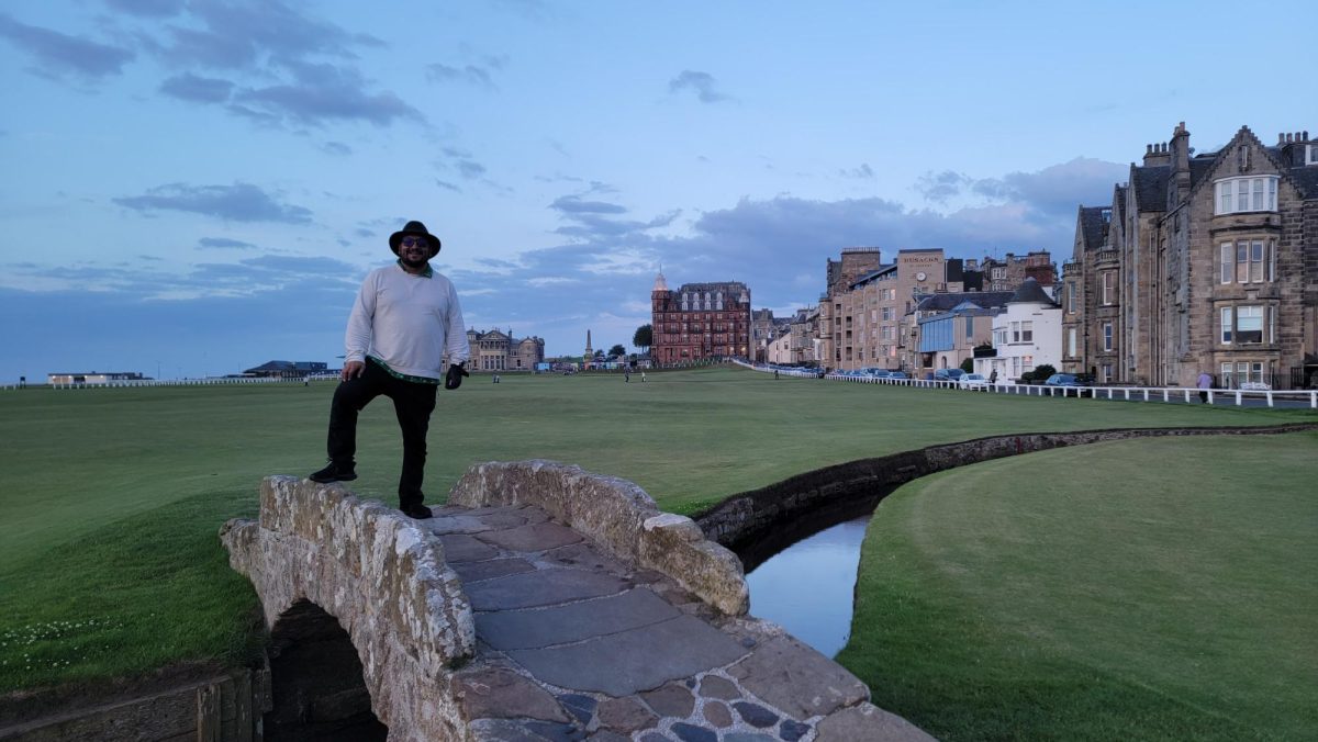 Mr. Martinez at St. Andrews Golf Course in Scotland.
