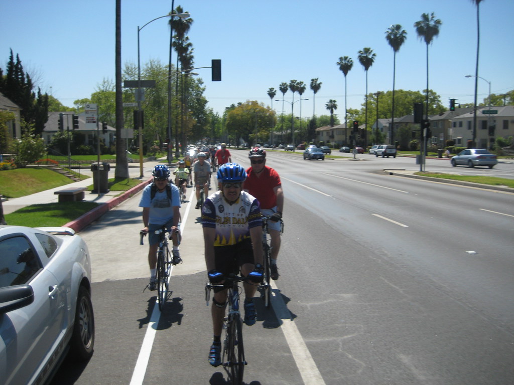 A rare photo of people actually using the bike lanes in Glendale.