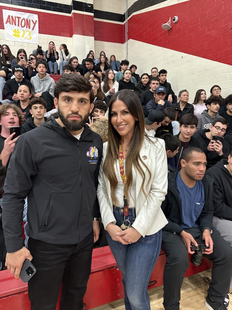 Arman Tsarukyan poses with GHS principal, Dr. Lynette Ohanian.